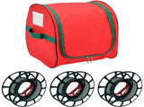 Christmas Light Storage Holders With 3 Reels Container Box Reinforced Handles Tangle-Free Organizer V1369-AZ3-W-10137