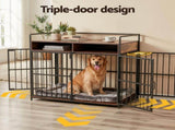 i.Pet 2-in-1 Wooden Dog Crate 104cm Pet Cage Furniture End Table Storage Black PET-DOGCAGE-DR-104-BK