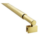 120cm Reeded Single Shower Glass Screen with Gold U-brackets & Round Pole V63-918841