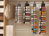 Black Home Organisation Set - 8 Pocket Handbag Hanging Organiser and 26 Slot Yoga Clothes Storage V888-ELOSUNG56129-2