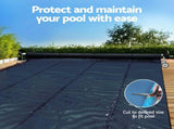 Aqua Buddy Pool Cover 600 Micron 8x4.2m w/ Roller 5.55m Swimming Pools Black Solar Blanket PC-80X42-XL-BK-BL-ROLLER