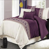 Plum Fiore Border Elegance Quilt / Doona / Duvet Cover set V745-AQ041710Q3