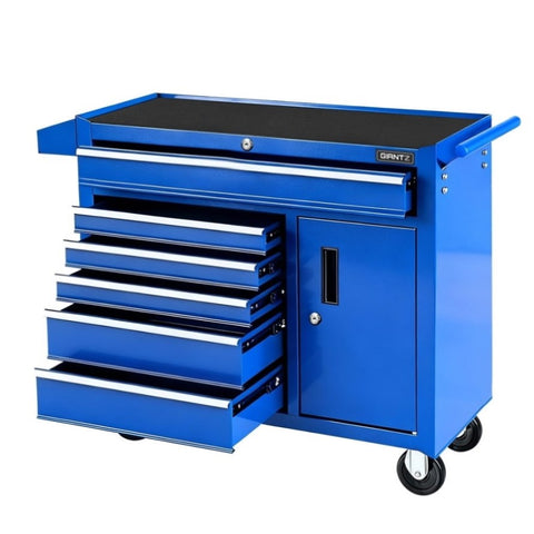Giantz 6 Drawer Tool Chest Trolley Cabinet Cart Toolbox Storage Organiser Wheels TB-6DR-ROLL-CT-BL