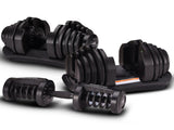Powertrain 2x 40kg Adjustable Dumbbell Home Gym Exercise Equipment Free Weights DMB-BF2-040-2