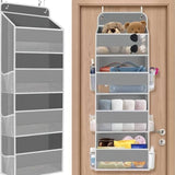 Storage Marvel in Black & Gray 5-Tier Over-the-Door Organizer with 5 Large Pockets. Sturdy and V1106-MHSND003