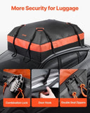 Car Rooftop Cargo Carrier Bag, 15 Cubic Feet Car Roof Cargo Carrier, 100% Waterproof Heavy Duty 840D V952-CDHBTX15CUFT8EPBDV0