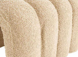 2X Ridge Arch Ottoman Stool Teddy Fleece Fabric Foot Rest 45cm BEIGE V274-FT-STKJP4177-BE2