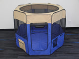 YES4PETS 98 cm High Foldable XL Blue Dog Puppy Cat Cage Soft Playpen Rabbit Enclosure V278-SP5898_BLUE