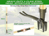 Weed Puller Tool, Stand Up Heavy Duty Weed Remover Tool with Long Handle 4-Claw Steel Head Weeder V1107-119-57810