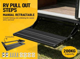 Heavy Duty Pull-Out Caravan Step, Folding Aluminium RV Step V1181-POS-SINGLE-BK