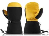 Waterproof and Windproof Genuine Deerskin Leather Ski Gloves with 3M Thinsulate Insulation V1192-AZ-W-4691