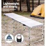 Weisshorn Folding Camping Table 240CM Portable Outdoor Picnic BBQ Aluminium Desk CAMP-B-T-MDF-240