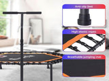 Everfit 51inch Hexagon Fitness Trampoline Rebounder Adjustable Handrail Orange TRAMPO-D-MINI51-HEX-ORBK
