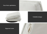 Artiss 2XFloor Chair Lounge Sofa Swivel Foldable Linen White FLOOR-SBL-03LIN-WHX2