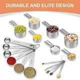 18PCS Measuring Cups and Spoons Set,Include 7 Nesting Measuring Cups,6 Measuring Spoons and 5 Mini V1192-AZ-W-31772