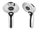 Digital Display Handheld Shower Head with 3-color Temperature Control LED Light 3 Spraying Mode V1294-YM0727-JY08639