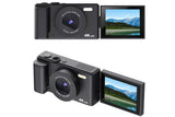 4K Digital Camera Flip Screen Autofocus for Vlogging and Photography Beginners - Black V1263-JX-6749-1