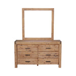 Dresser with 6 Storage Drawers in Solid Acacia & Veneer With Mirror in Oak Colour V43-DRS-NOW-OAK