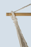 Fringed Cotton Rope Mexican Hammock Swing from Mexico in Ivory V97-CHSCHIVORY