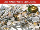 Christabelle 61cm Snow Christmas Wreath Colonial with LED Lights Front Door Decoration Ornament 112_NATFC100