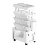Rolling Mobile Bookshelf with Wheels 5 Tiers Large Capacity Strong Load Bearing Capacity Utility V1294-YM0710-3117230263111