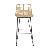 Gardeon 2x Outdoor Bar Stools Rattan Nature ODF-BA-TW-RATTAN-NA-X2