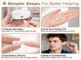 Rechargeable Behind-the-Ear Hearing Aids with Charging Case Compact Sound Amplifier for Adults & V1107-CS-BCFS605