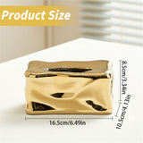 Silver Ceramic Tissue Box Holder, Stylish Napkin Cover for Living Room, Bedroom & Office Dcor V1370-AZ4-17218