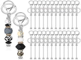 24 Pcs Beadable Keychain Bars Bulk for Beads DIY Blank Metal Beaded Bead Crafts Silver V1369-AZ3-W-12795