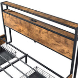 Levede Double Bed Frame RGB LED 4 Drawers USB BF1058-D
