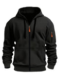 Unisex Hoodie Zip-Up Hoodie Autumn Winter Jacket Fleece Jacket Outdoor Training - Navy - Size M V1106-M-APP-12090-NAVY-MAUMEU48