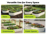 Green Fingers Raised Garden Bed 2 Pack Galvanised Planter Box Rust Resistant 120x60x30cm White GB-OVAL-1206030-WHX2
