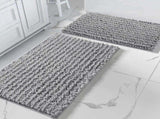 2 Pack Chenille Bathroom Rug Set, Quick-Dry Non-Slip Bath Mats for Tub and Sink, Machine Washable, V1189-LC-AMZ-00303