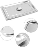 Full Size Stainless Steel Steam Table Pan Cover with Handle - Set of 2, Durable Lid for Steam Pans V1258-DP02-C-2169