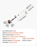 Gas Pole Saw, 33CC 2 Stroke Gas Powered Pole Saws 20.3 cm Cutting Bar, Cordless Tree Trimmer V952-ECCYJCS10INCBO9MA002V0
