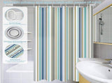 12 Hooks Shower Curtain, Water-Repellent Bathroom Curtain with Romantic Stripes, Style 1, 180 x 180 V1237-ZY-917-306