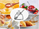 Honey Dispenser with Storage Jar Transparent Container for Syrup & Salad Dressing V1263-JX-5944