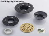 Round Shower Drain SUS304 Stainless Steel Brushed Gold Shower Drain 4 inch with Adjustable PVC Base V1258-DP02-C-2235