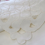 Isadora Flowers Off White Embroidered Rectangular Tablecloth 180 x 275 cm V442-UGG-TABLEC-ISADORA275-OFFWHITE-RE