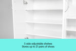 21 Pairs Shoe Cabinet Rack Storage Organiser - 80 x 30 x 90cm - White CBT-080-030-090-WH