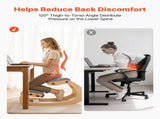Ergonomic Kneeling Chair, Wooden Posture Knee Chair with Adjustable Thick Foam Cushions & Solid Wood V952-JYKGYHSBDLWKIM5W8001V0