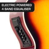Karrera 4 String Acoustic Bass Guitar Electric Pickup Band Equaliser Sunburst ACG43-SB