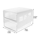 1-Pack Under Desk Drawer Organizer, White Transparent Rectangular Storage Box, 11.8 x 6.7 x 5.7 V1370-AZ4-17055