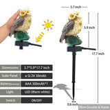 2 Packs Owl Solar Garden Lights Outdoor Decorative Stake Light Waterproof Owl Decory to Scare Birds V1369-AZ3-W-22043
