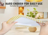 175pcs Food-Grade Wedding Event Banquet Disposable Tableware Dinnerware Gold-Edged Plastic Cutlery V985-SQUARECUTLERYSET