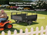 Garden Utility Trailer, 17 Cu. Ft & 272 kg Capacity, ATV UTV Hauling Trailer, Tow Behind Steel Dump V952-HYTCHSTPK17CFT3NV001V0