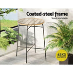 Gardeon Outdoor Bar Table Wicker Dining Bistro Patio Balcony Glass Table Steel ODF-BA-TW-RATTAN-TABLE