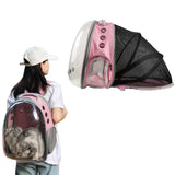 Expandable Travel Cat Backpack Carrier Polarized Tinted Bubble Window Pet Backpack Pink V1263-JX-6857