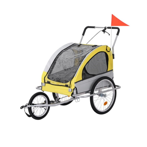 i.Pet Pet Bike Trailer Dog Stroller Pram Bicycle Large Travel Cycling Foldable PET-STROLLER-TR-3WL-M-GR