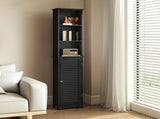 Levede Tall Bathroom Cabinet Storage 166cm Tallboy Cupboard Adjustable Shelf BATH1015-BK-AU